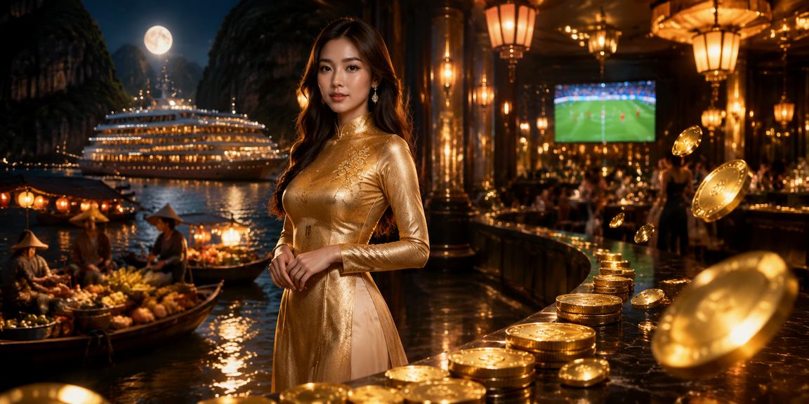 Người chơi xổ số miền Bắc tại Vịnh Hạ Long với áo dài truyền thống